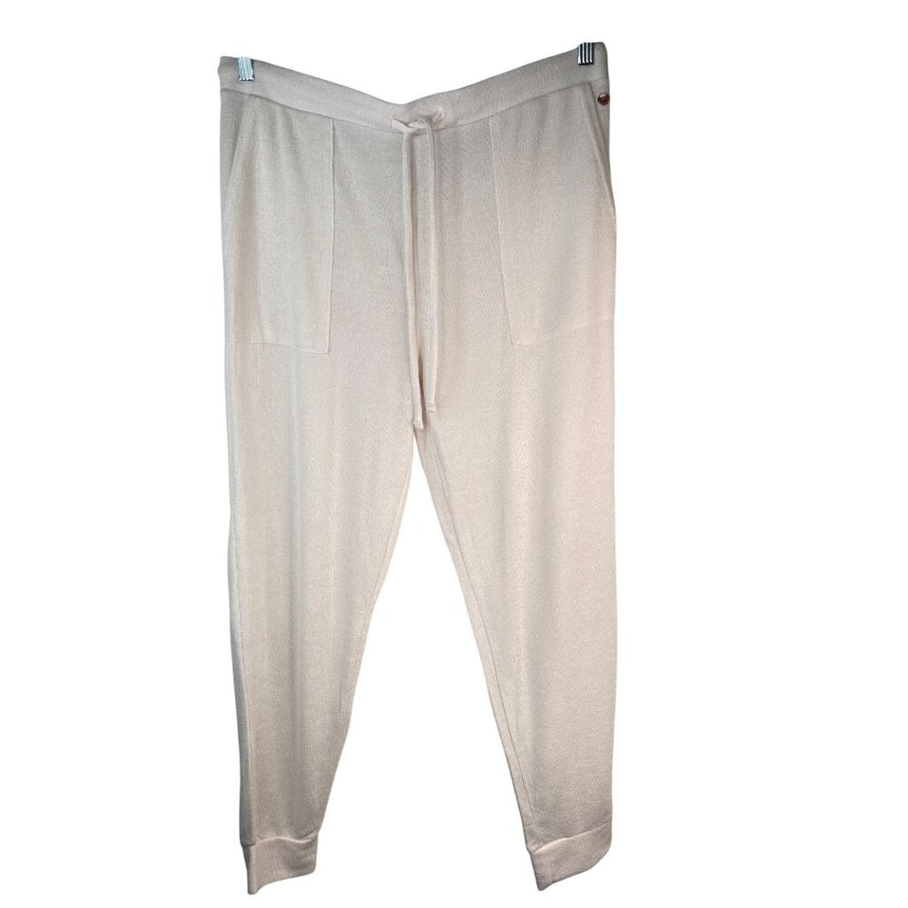 2/$30 Danskin Cream Jogger Sweatpants Large Soft Stretch Lounge Pants